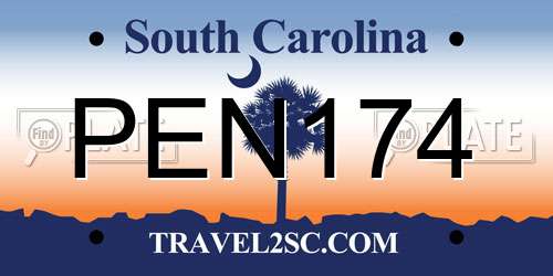 PEN174 South Carolina License Plate