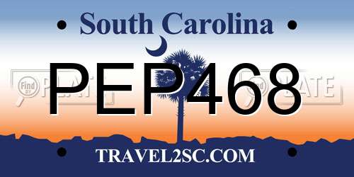 PEP468 South Carolina License Plate