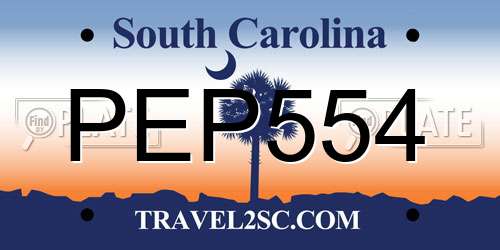 PEP554 South Carolina License Plate