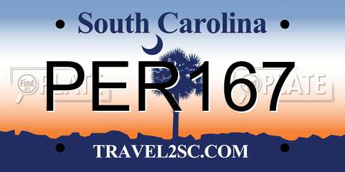 PER167 South Carolina License Plate