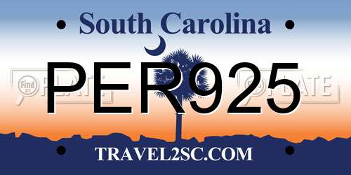 PER925 South Carolina License Plate