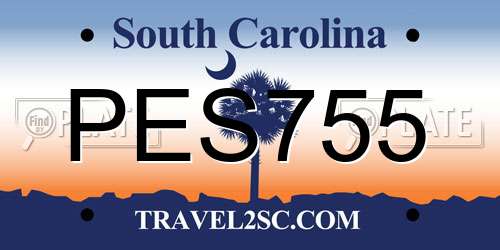 PES755 South Carolina License Plate