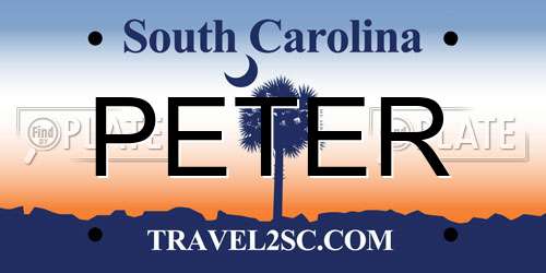 PETER South Carolina License Plate