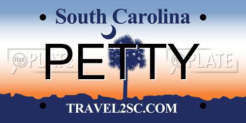 PETTY South Carolina License Plate