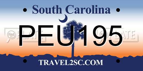 PEU195 South Carolina License Plate