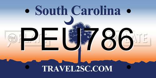 PEU786 South Carolina License Plate