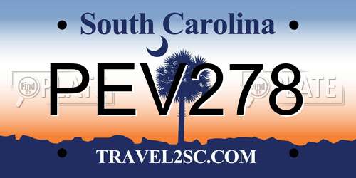 PEV278 South Carolina License Plate