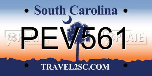 PEV561 South Carolina License Plate