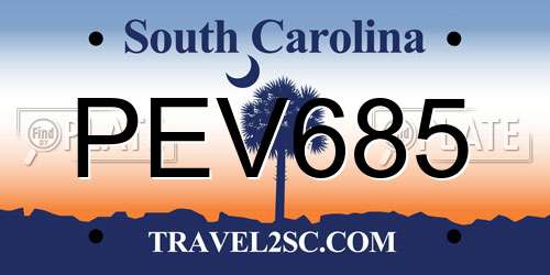 PEV685 South Carolina License Plate