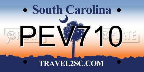PEV710 South Carolina License Plate