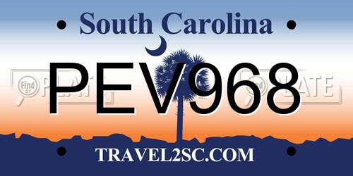 PEV968 South Carolina License Plate