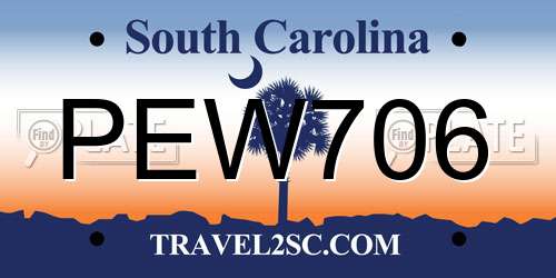 PEW706 South Carolina License Plate