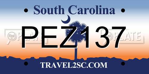PEZ137 South Carolina License Plate