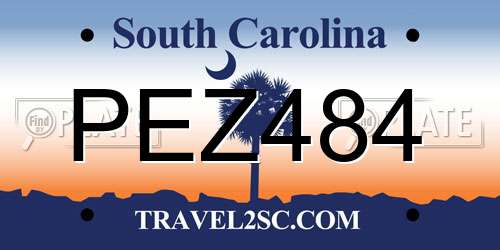 PEZ484 South Carolina License Plate
