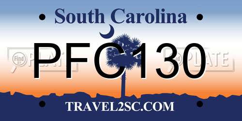 PFC130 South Carolina License Plate