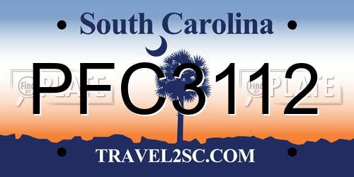 PFC3112 South Carolina License Plate