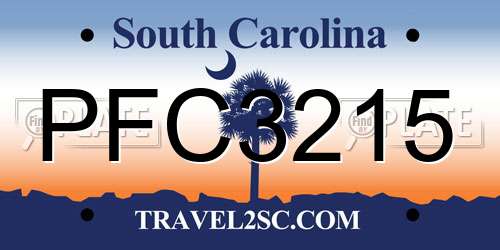PFC3215 South Carolina License Plate