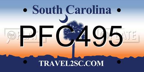 PFC495 South Carolina License Plate