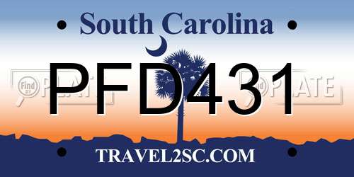 PFD431 South Carolina License Plate