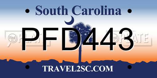 PFD443 South Carolina License Plate