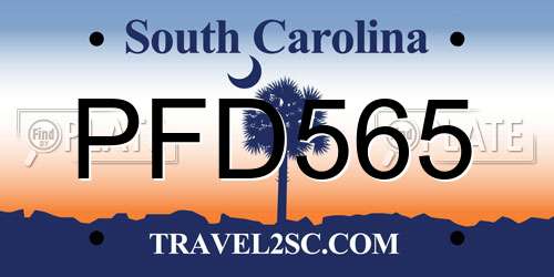 PFD565 South Carolina License Plate