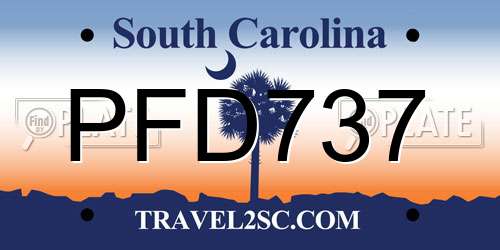 PFD737 South Carolina License Plate