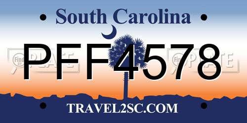 PFF4578 South Carolina License Plate