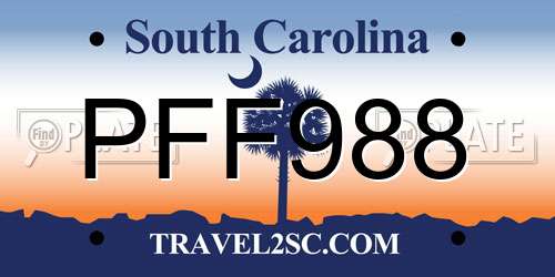 PFF988 South Carolina License Plate