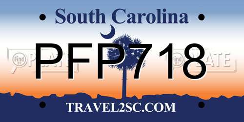 PFP718 South Carolina License Plate