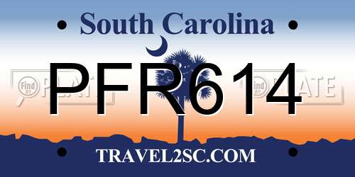 PFR614 South Carolina License Plate