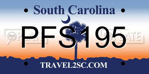 PFS195 South Carolina License Plate