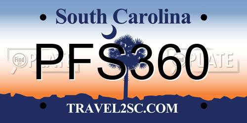 PFS360 South Carolina License Plate