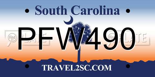 PFW490 South Carolina License Plate