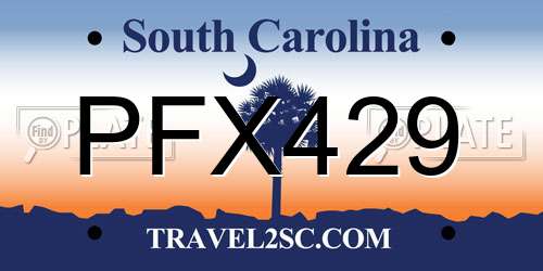 PFX429 South Carolina License Plate
