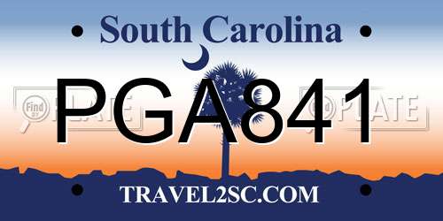 PGA841 South Carolina License Plate