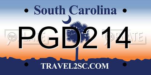 PGD214 South Carolina License Plate