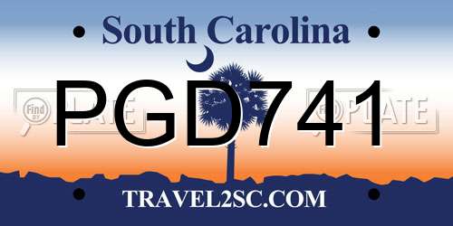 PGD741 South Carolina License Plate