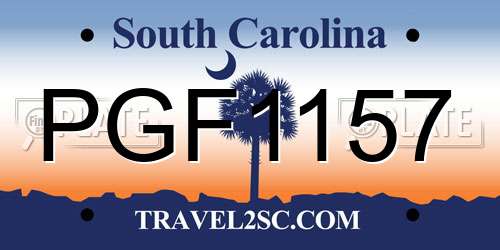 PGF1157 South Carolina License Plate