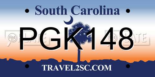 PGK148 South Carolina License Plate
