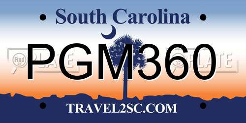 PGM360 South Carolina License Plate