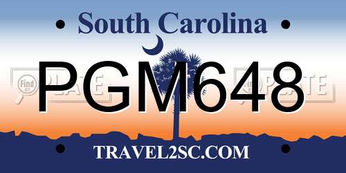 PGM648 South Carolina License Plate