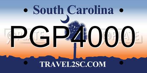 PGP4000 South Carolina License Plate
