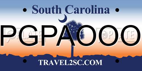 PGPAOOO South Carolina License Plate