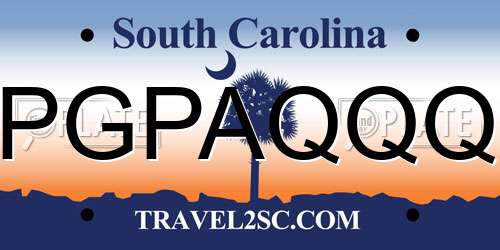 PGPAQQQ South Carolina License Plate