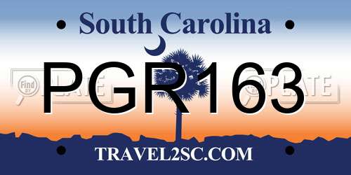PGR163 South Carolina License Plate