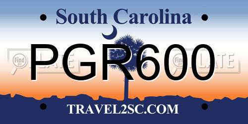 PGR600 South Carolina License Plate