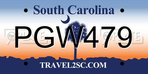 PGW479 South Carolina License Plate