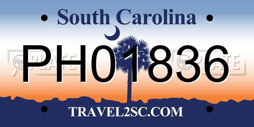 PH01836 South Carolina License Plate