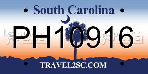 PH10916 South Carolina License Plate