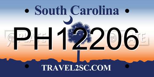 PH12206 South Carolina License Plate